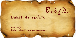 Bahil Árpád névjegykártya