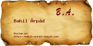 Bahil Árpád névjegykártya