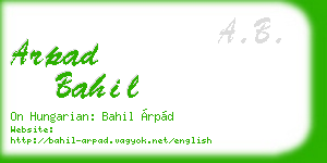 arpad bahil business card