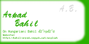 arpad bahil business card